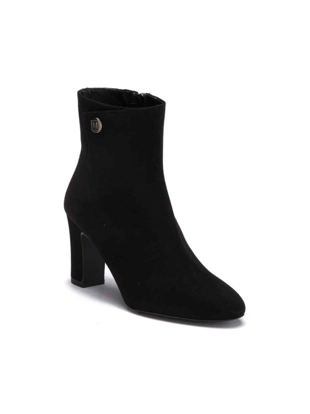 New! Bruno Magli Pascal Suede Block Heel Boot Black Size 41 / 11 DD35